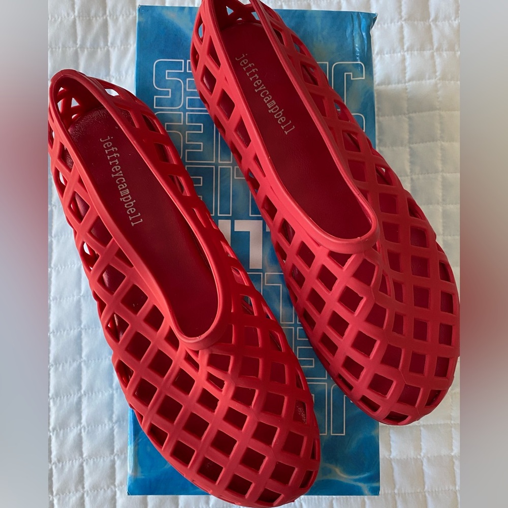 Jeffrey Campbell Jellies, Red, Size 8